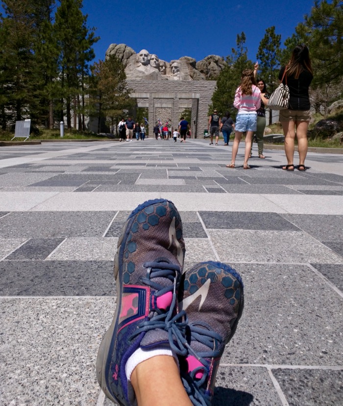 mount rushmore and running shoes