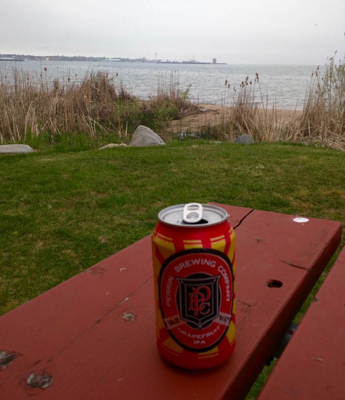 local beer by straits of mackinac