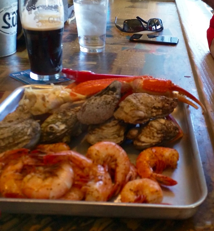 seafood platter at shuckin shack
