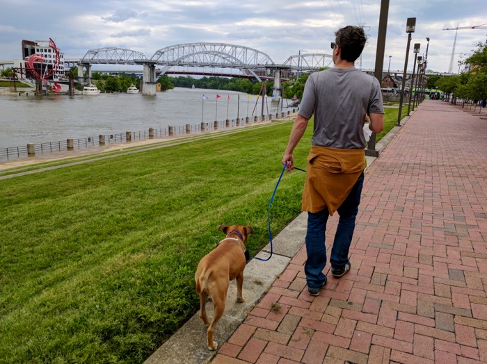 walking by the river in Nashville