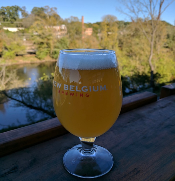 new belgium brewing on the french broad river
