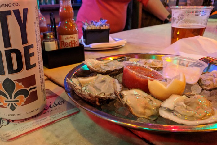 oysters and beer at Broadway Oyster