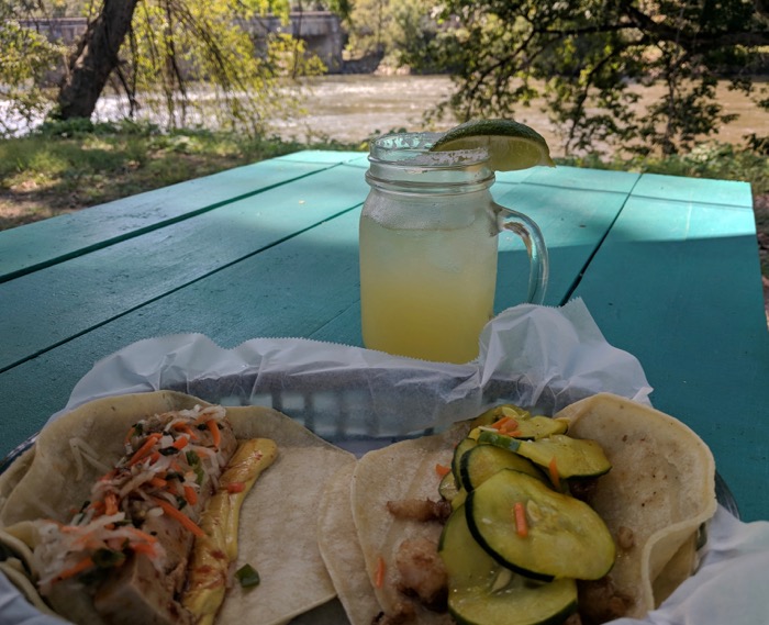 White Duck Tacos by the river
