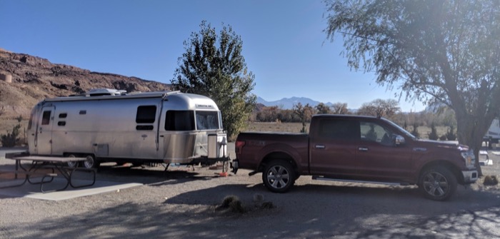 airstream and f150 at portal rv campground moab