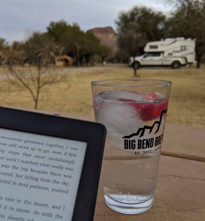 cocktail with a view in big bend