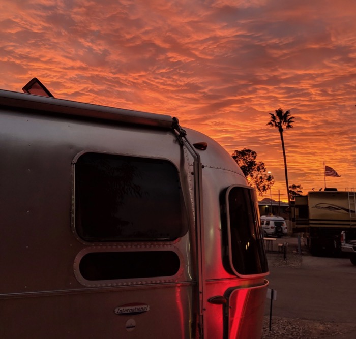 sunset Airstream in Tucson