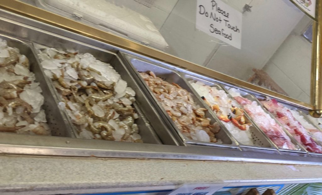 seafood on display at Lynn's in Eastpoint