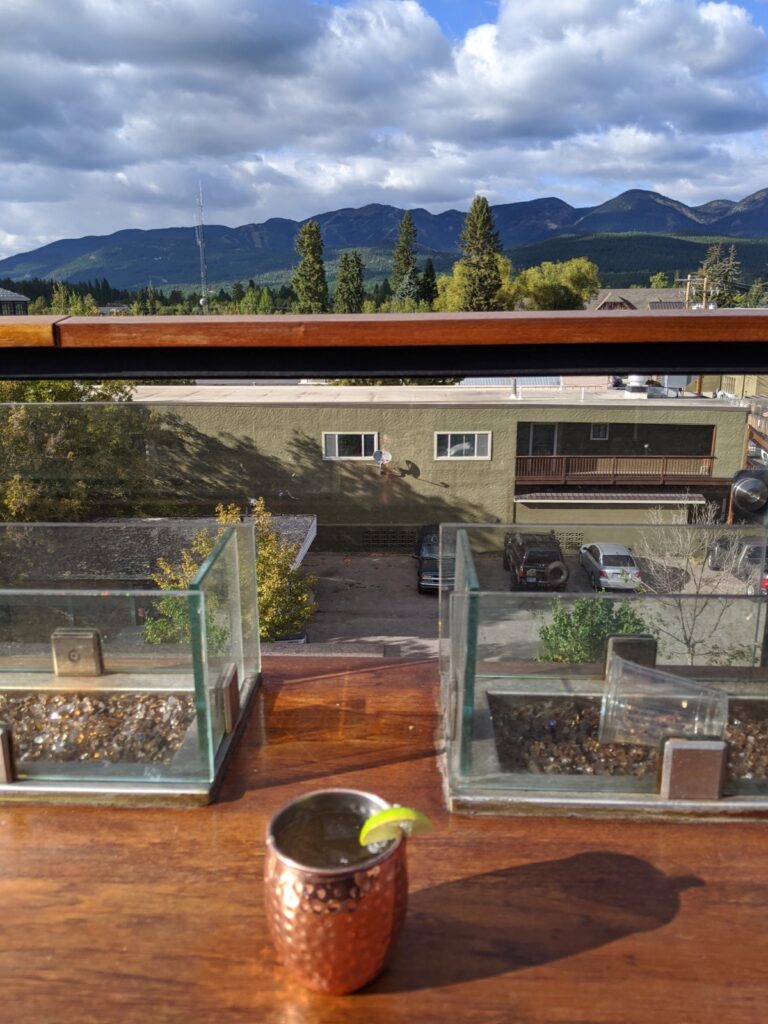 drink on the roof at casey's in whitefish