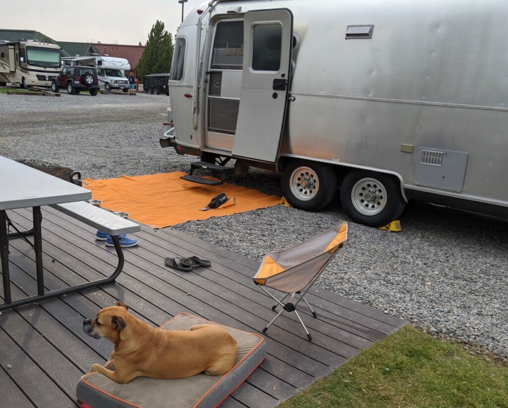 Bugsy and the Airstream in West Yellowstone