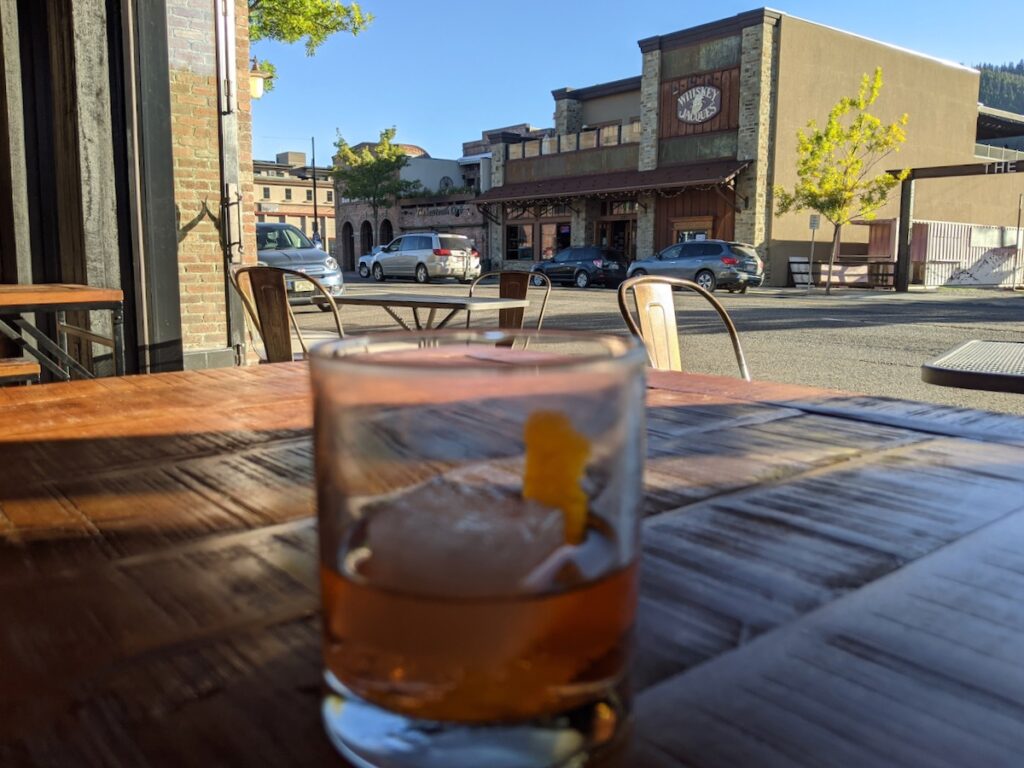 a cocktail at Warfield Distillery