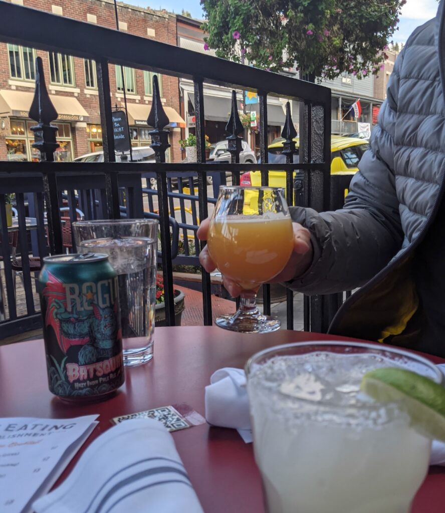 beers and cocktails on the porch at 501 on Main in Park City