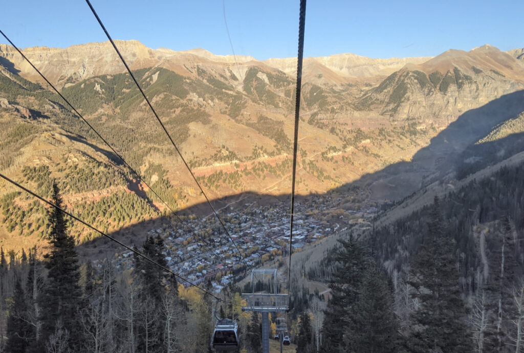 view from the gondola in Telluride
