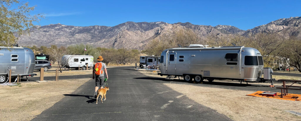 walking through the campground at Catalina Mountains State Park
