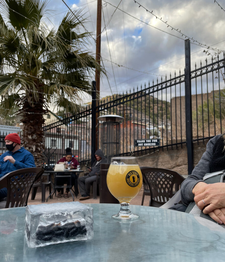 a beer at Old Bisbee Brewing Co