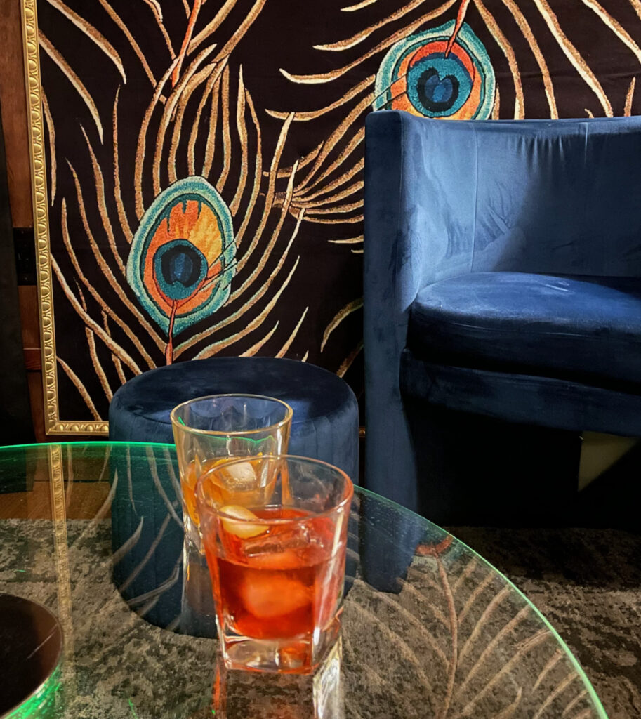 cocktail in the peacock room at Lush