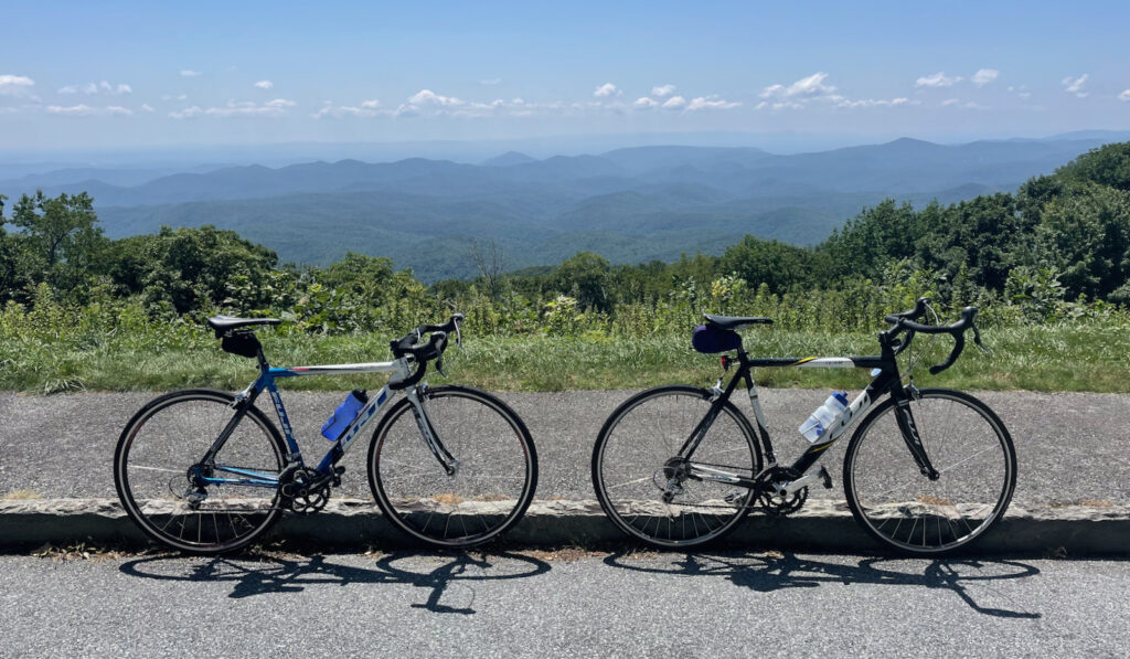 bicycling on the Blue Ridge Parkway near Blowing Rock