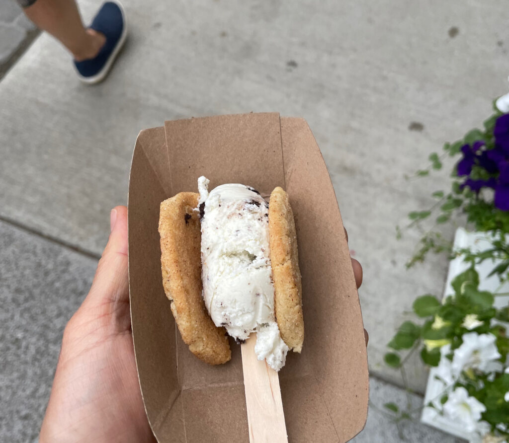 an ice cream sandwich from Blue Deer in Blowing Rock