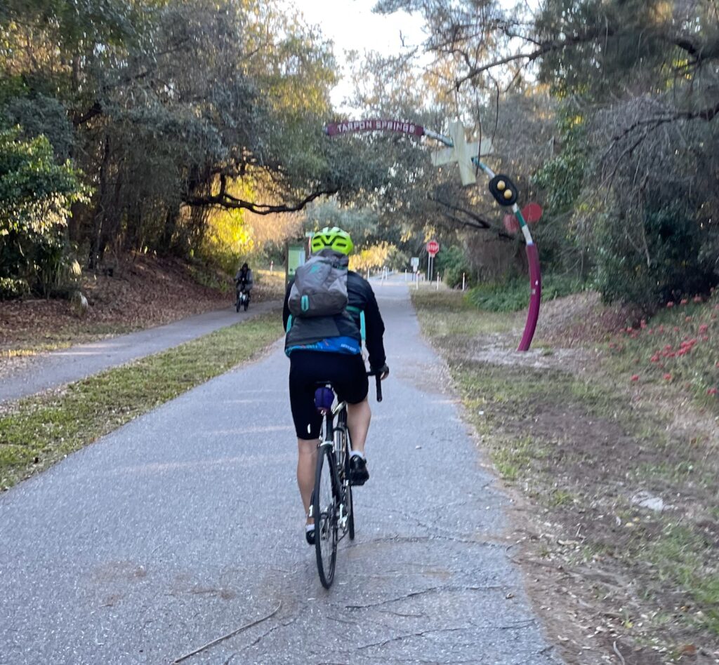riding the pinellas trail in tarpon springs