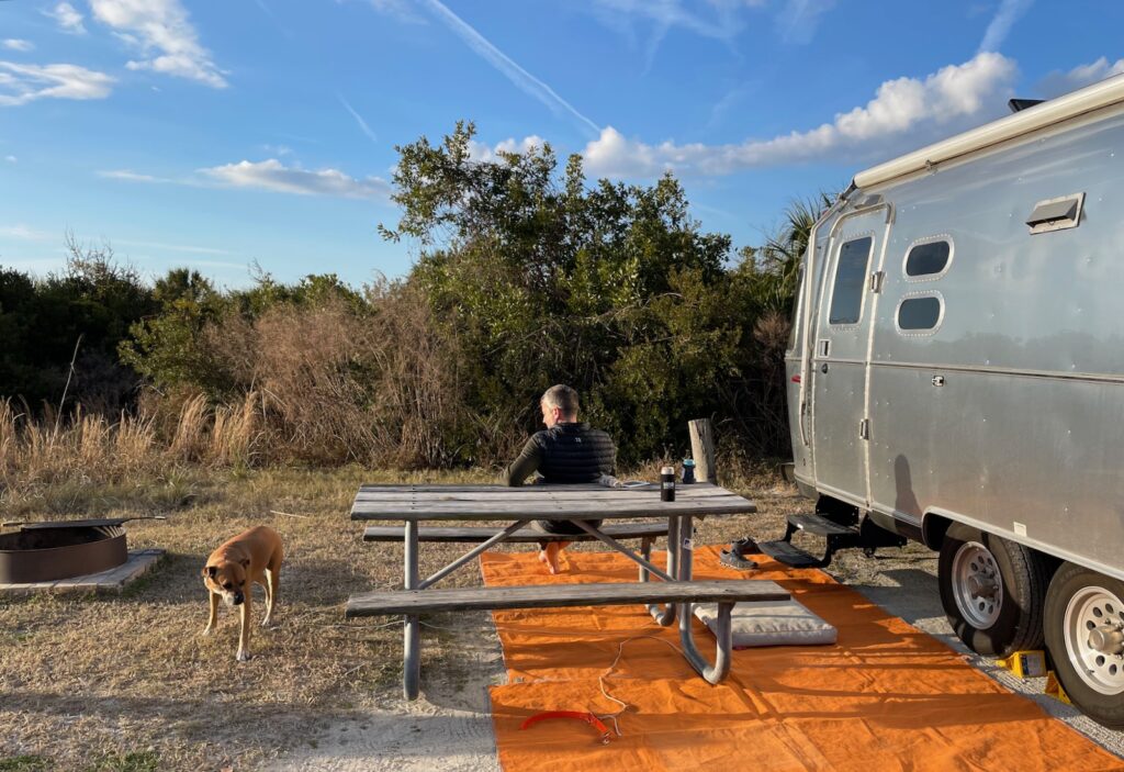 our campsite in Fort Clinch State Park
