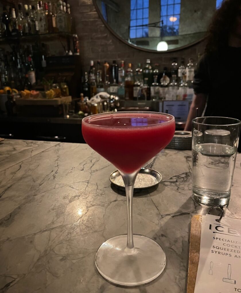 fancy cocktail at Ice Plant