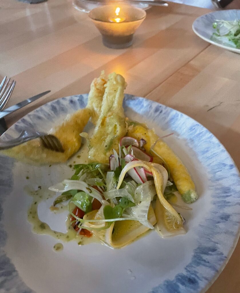 fried squash blossoms at Union