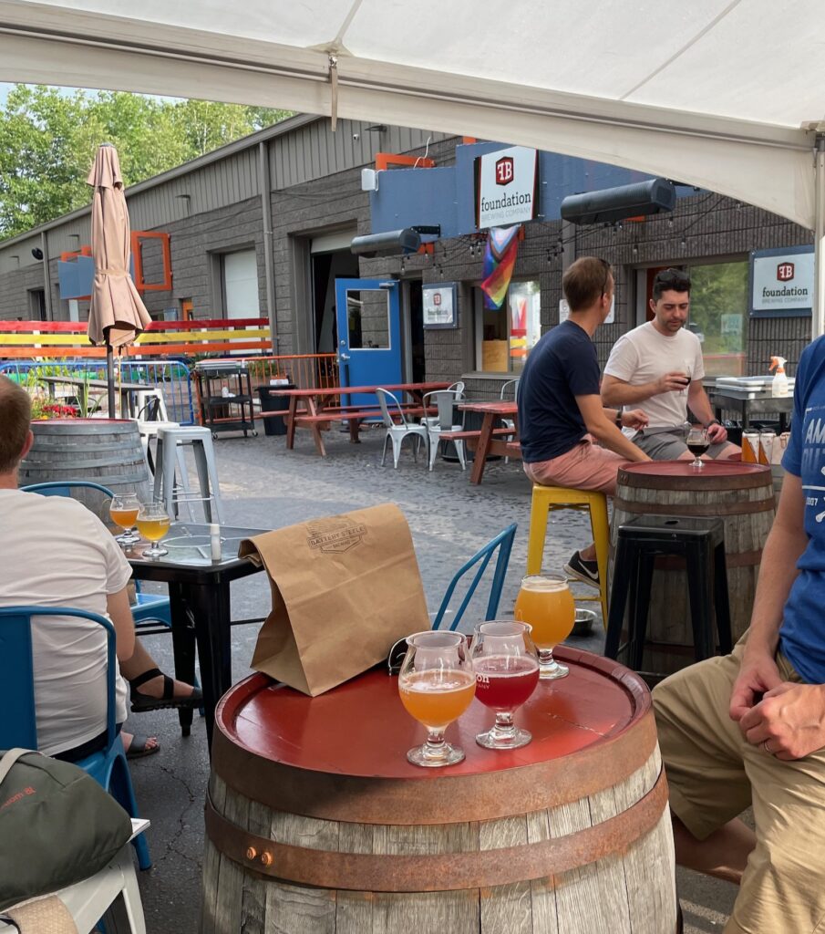 the patio at Foundation Brewing