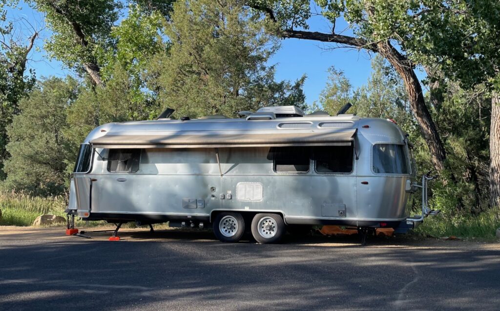 the Airstream in Cottonwood Campground