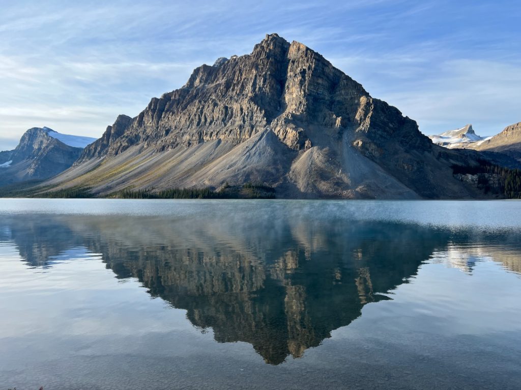 mountain reflection in Bow Lake
