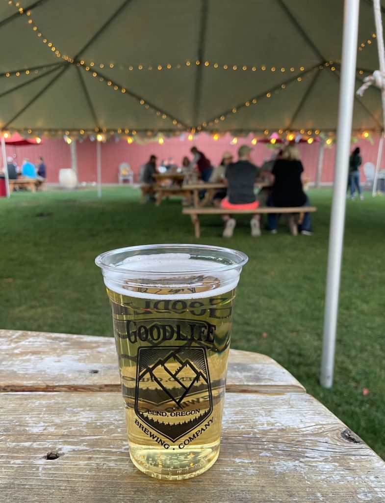 beer in the yard at Goodlife