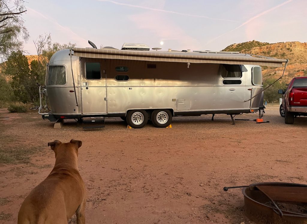 Bugsy and the Airstream in our campsite