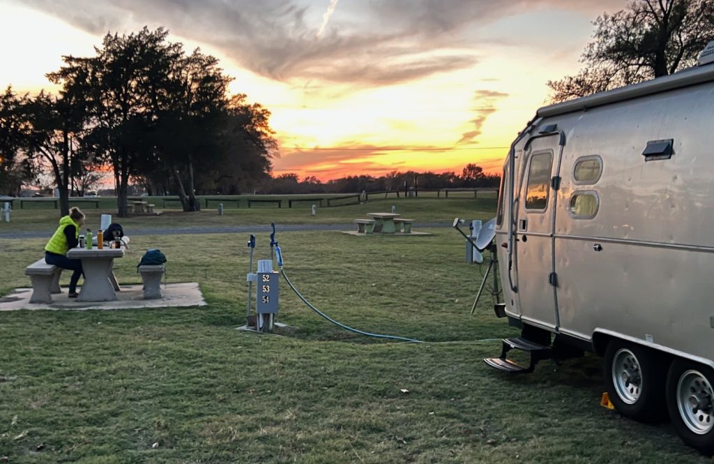 sunset at City of Sayre RV Park