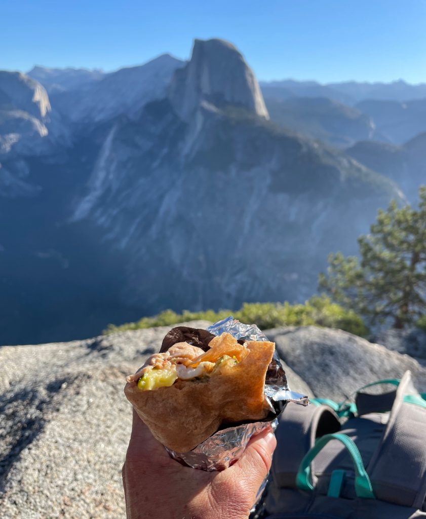 breakfast burrito in Yosemite