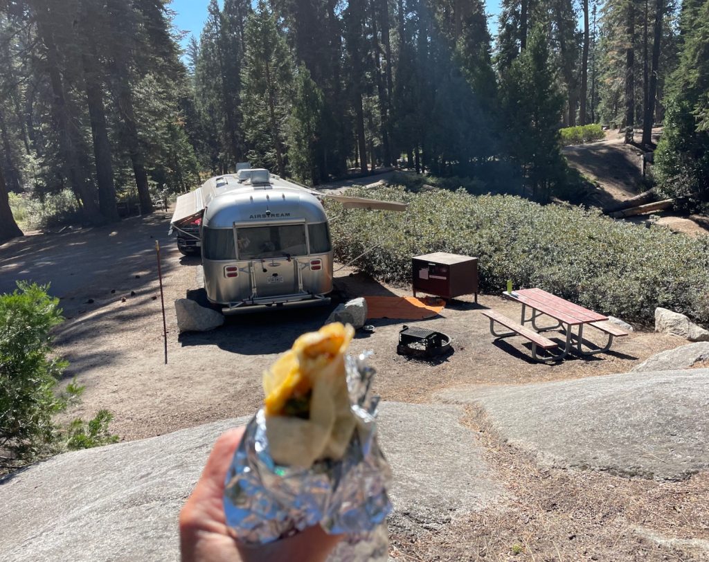 breakfast burrito in Kings Canyon NP