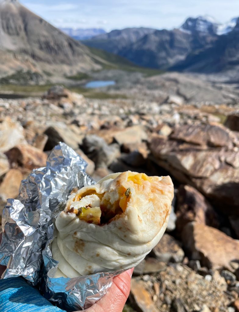 breakfast burrito in Banff NP