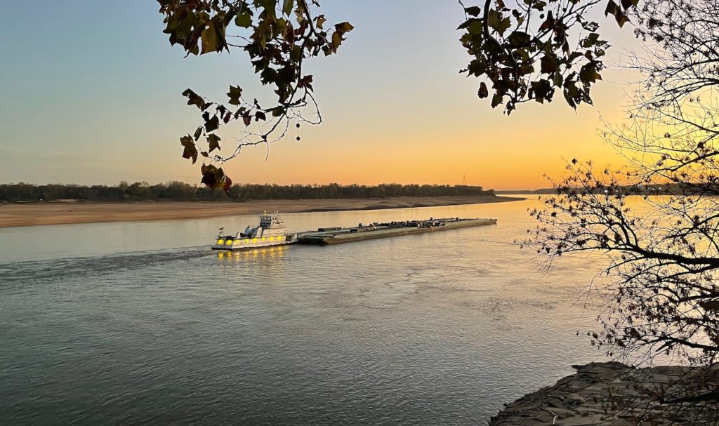a barge on the Mississippi