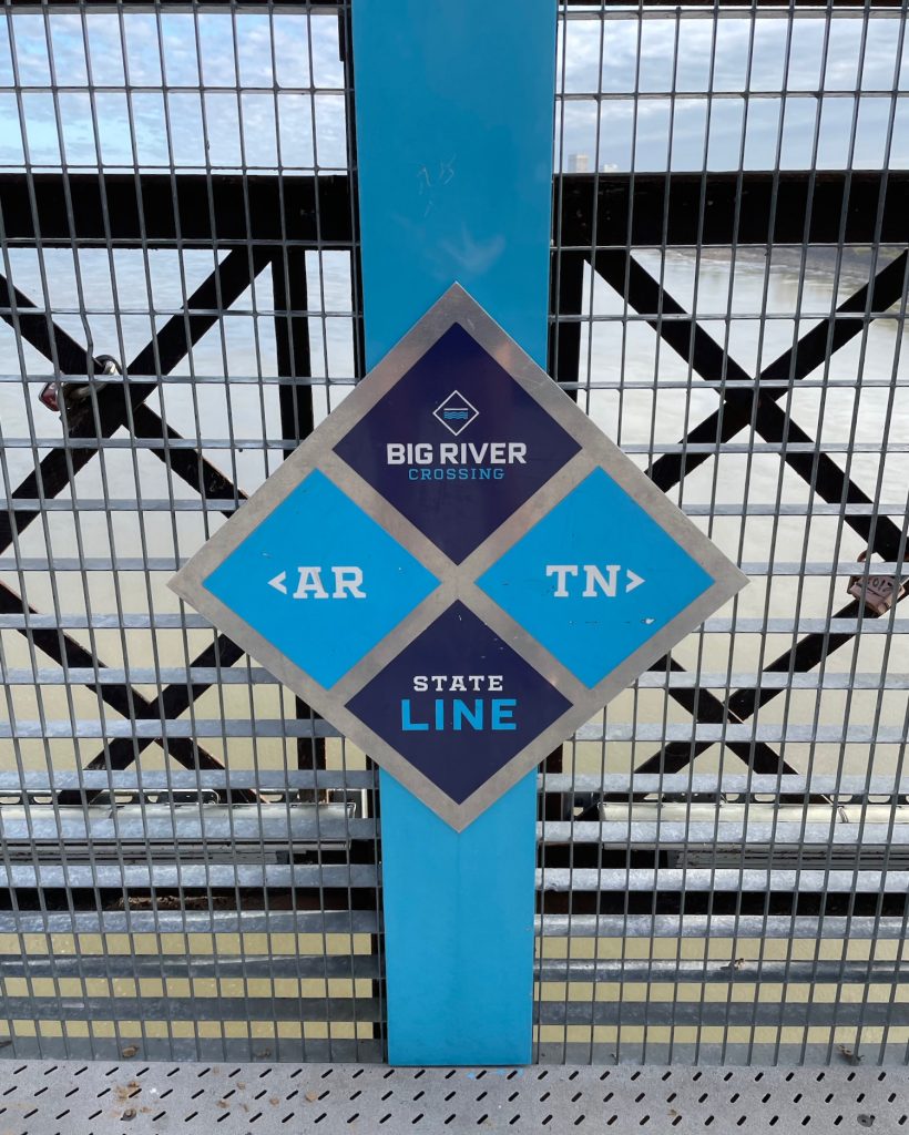 AR-TN state line on the Big River Crossing bridge