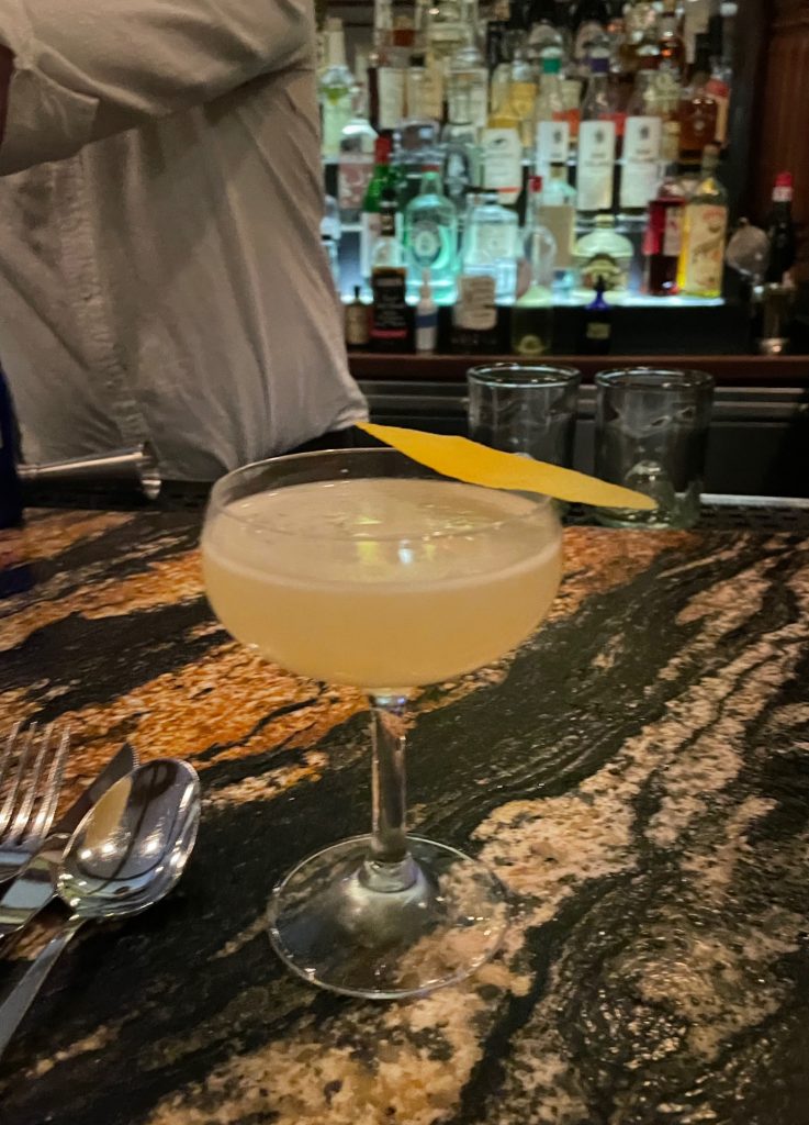 cocktail at the bar at Husk