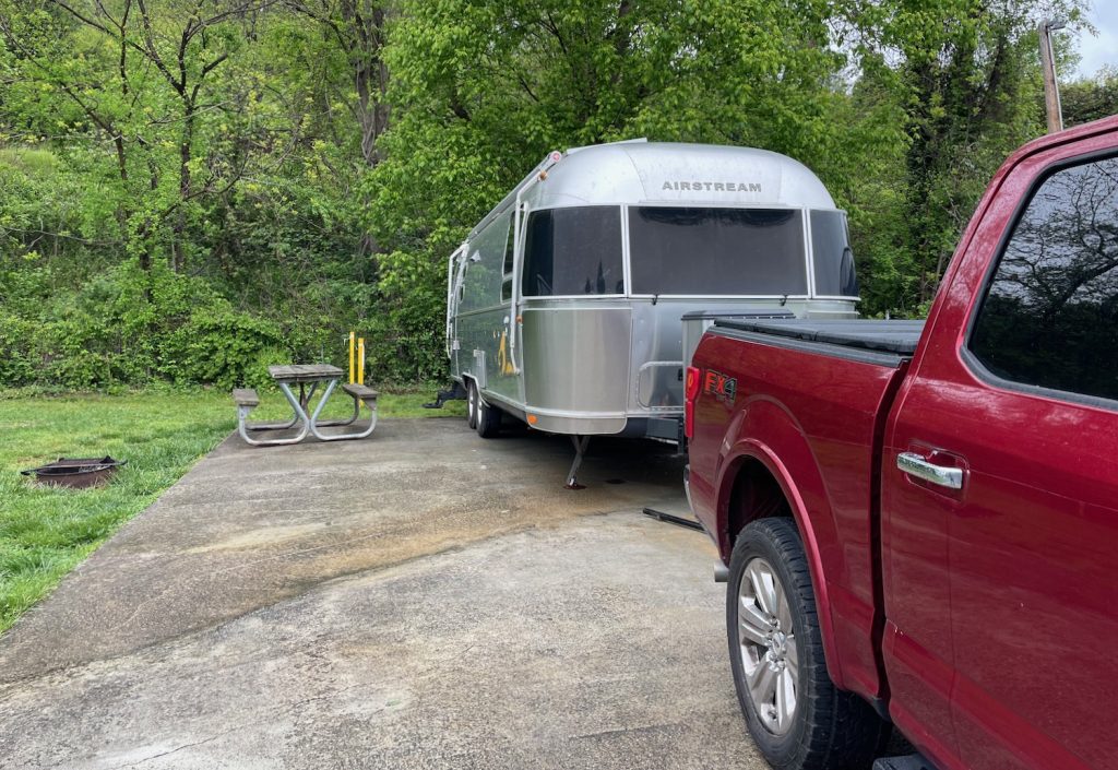 the Airstream at Wilson's campground