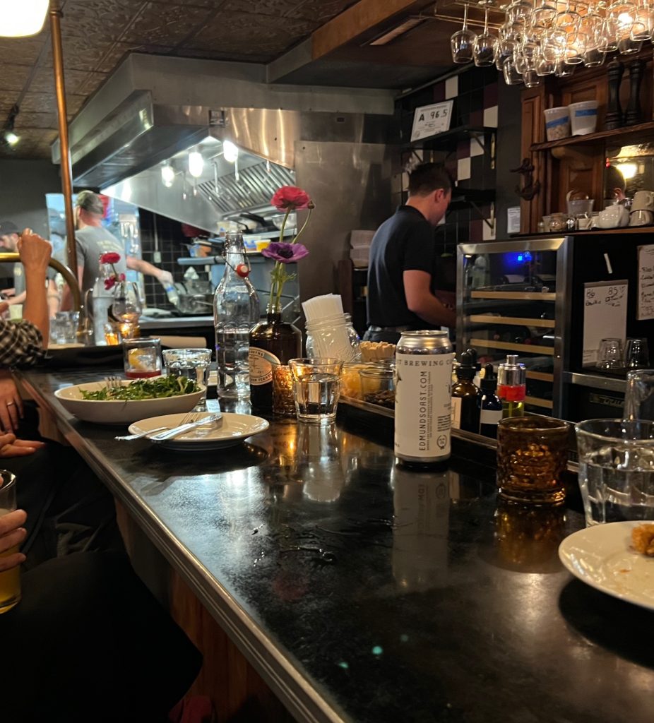 dinner at the bar at The Admiral