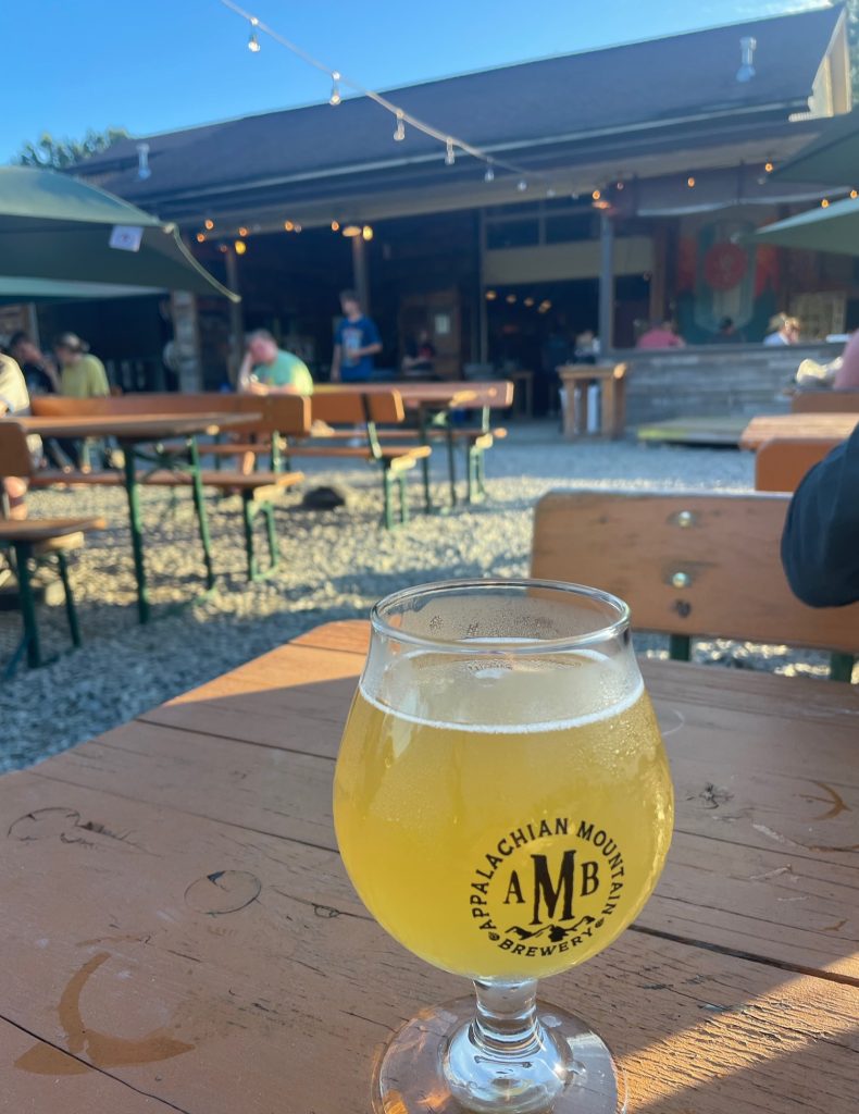 beers in the garden at AMB