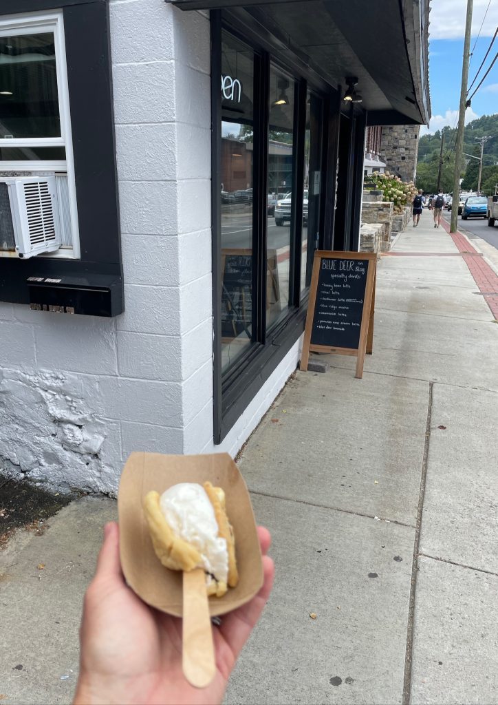 Blue Deer ice cream sandwich