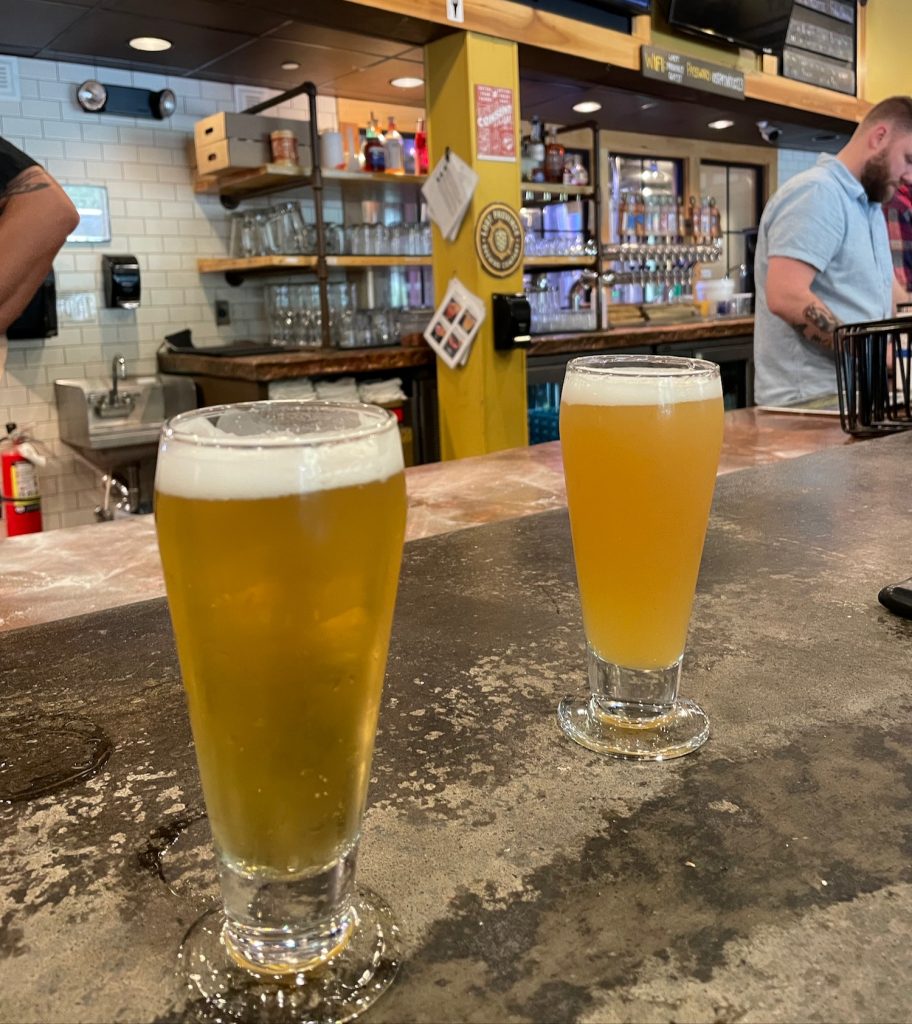 beer at the bar at Lost Province