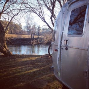 airstream by french broad river