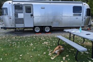 Airstream in the campground in Idaho Falls