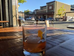a cocktail at Warfield Distillery