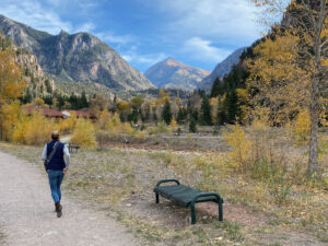 walking the riverfront trail from the campground to downtown Ouray