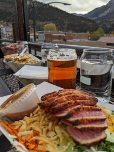 dinner on the roof at Ouray Brewing