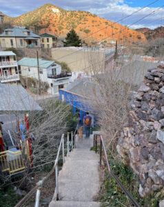 walking down a staircase in Bisbee