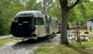 the Airstream at Rifrafters Campground