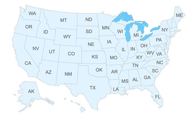 clickable map of the US